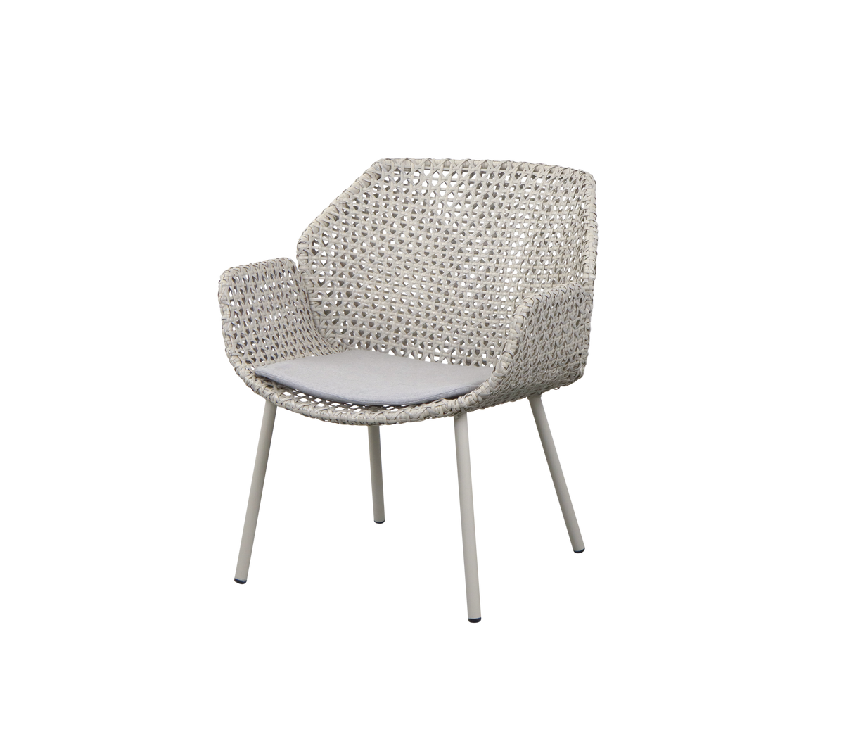 Cane-line Vibe loungestol – Sand/dark sand, small cross peel Weave / Light grey, Natté