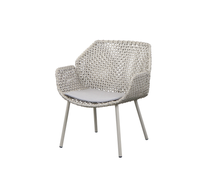Cane-line Vibe loungestol – Sand/dark sand, small cross peel Weave / Light grey, Natté