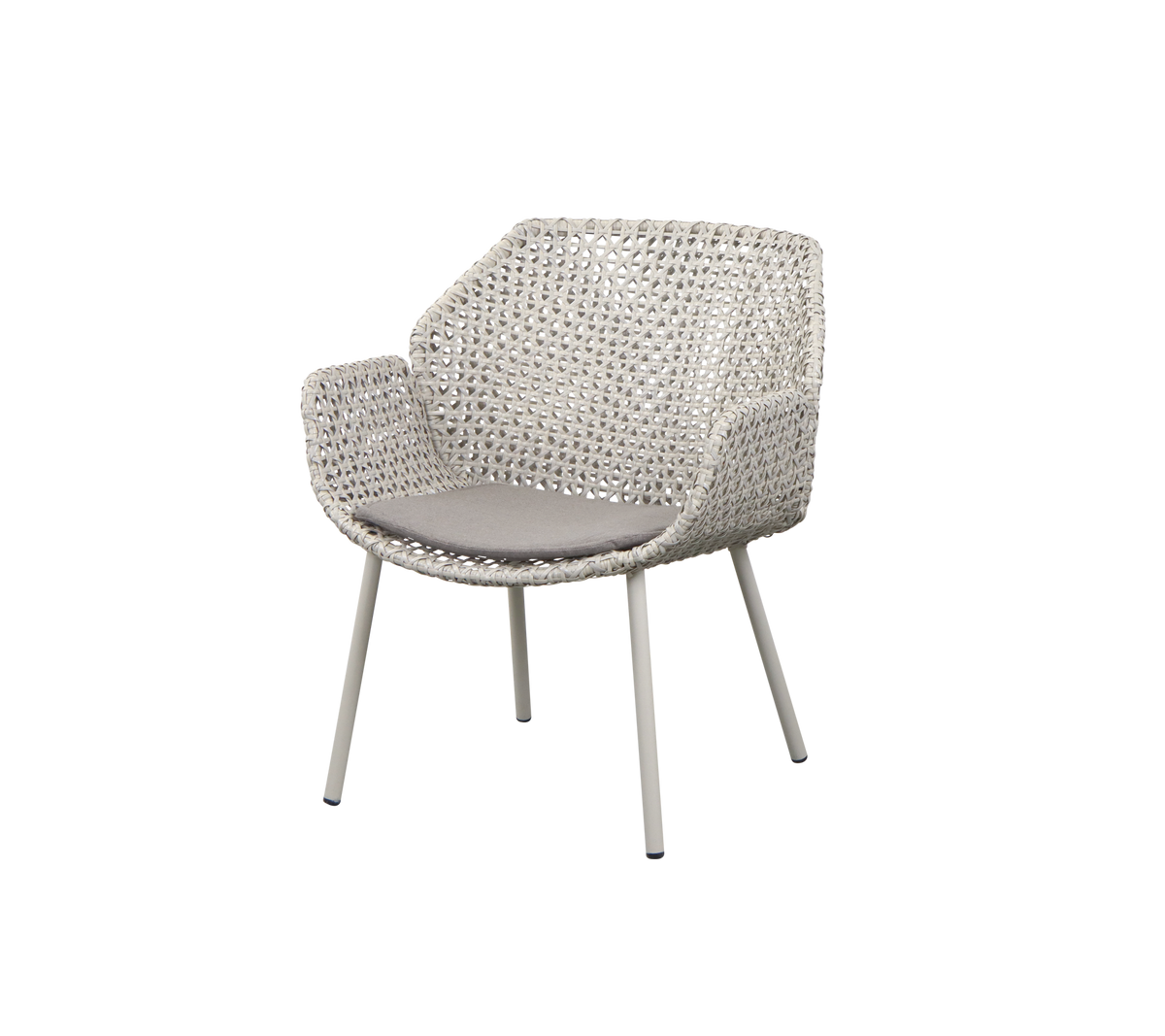 Cane-line Vibe loungestol – Sand/dark sand, small cross peel Weave / Taupe, Natté
