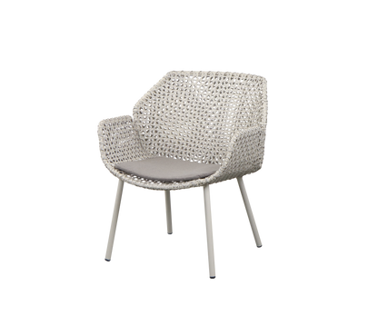 Cane-line Vibe loungestol – Sand/dark sand, small cross peel Weave / Taupe, Natté
