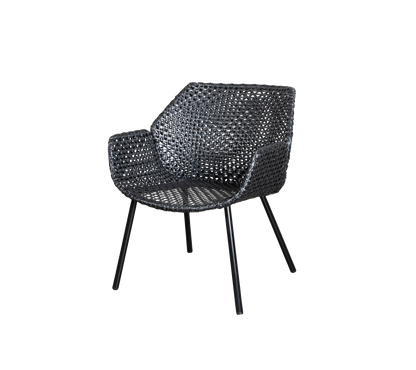 Cane-line Vibe loungestol – Black/graphite, small cross peel Weave / Uten pute