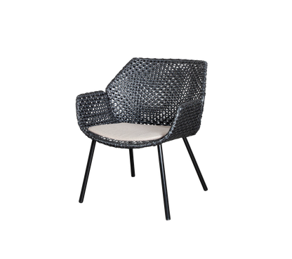 Cane-line Vibe loungestol – Black/graphite, small cross peel Weave / Sand, Natté