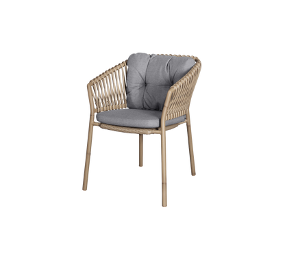 Cane-line Ocean stol m/putesett – Natural, aluminium m/natural, medium round sticks Weave / Grey, Natté