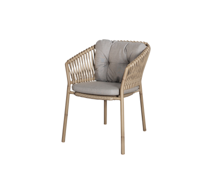 Cane-line Ocean stol m/putesett – Natural, aluminium m/natural, medium round sticks Weave / Taupe, Natté
