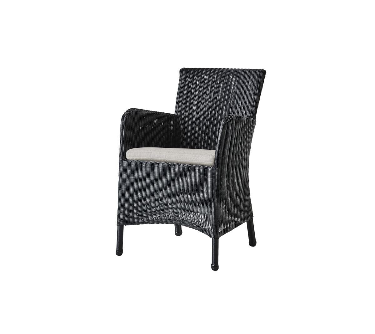 Cane-line Hampsted stol – Black, small round Weave / Sand, Natté