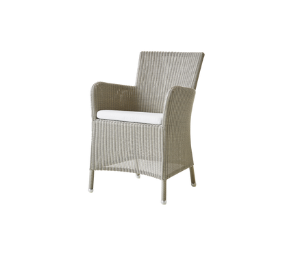Cane-line Hampsted stol – Taupe, small round Weave / White, Natté