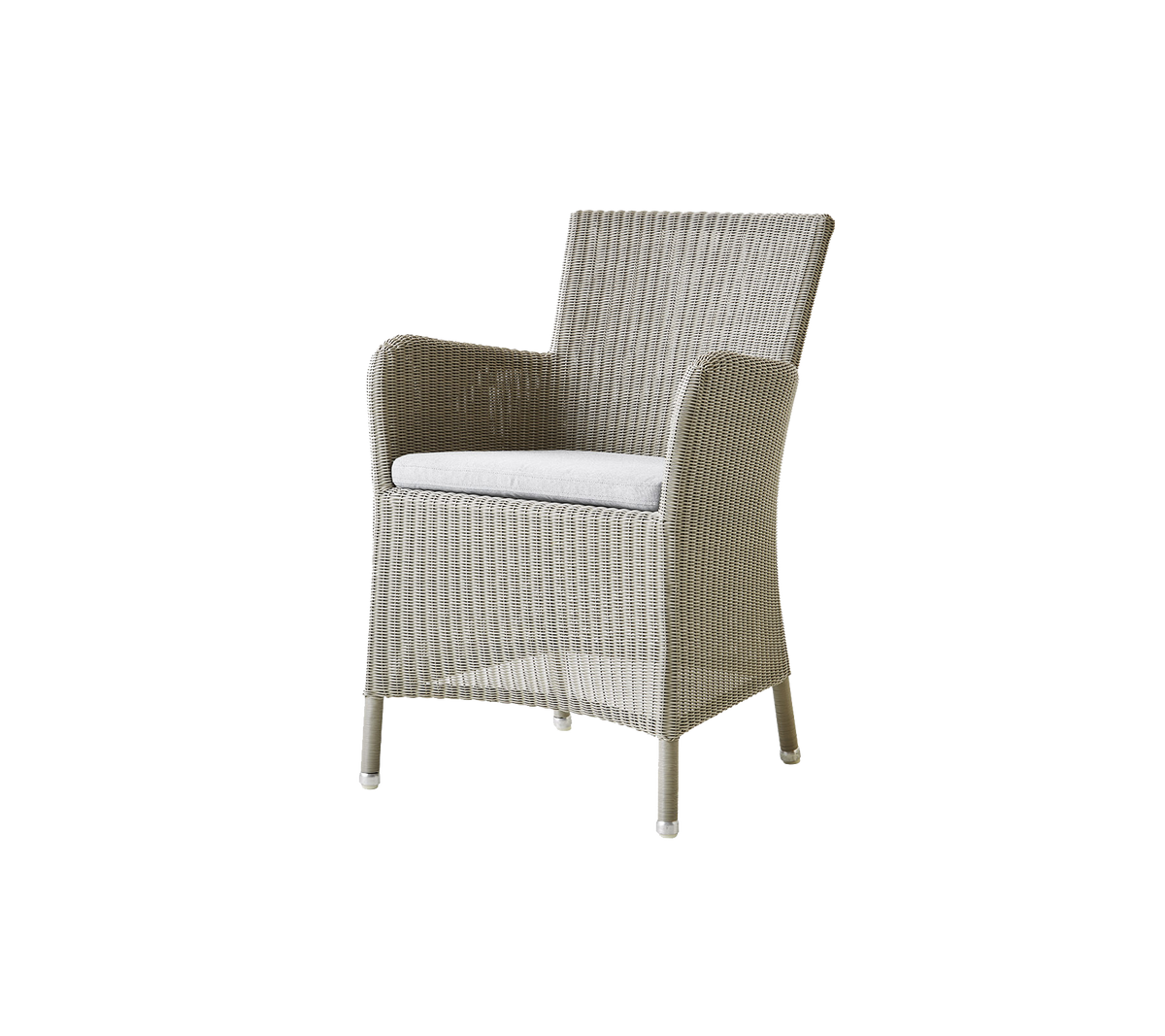 Cane-line Hampsted stol – Taupe, small round Weave / Light grey, Natté