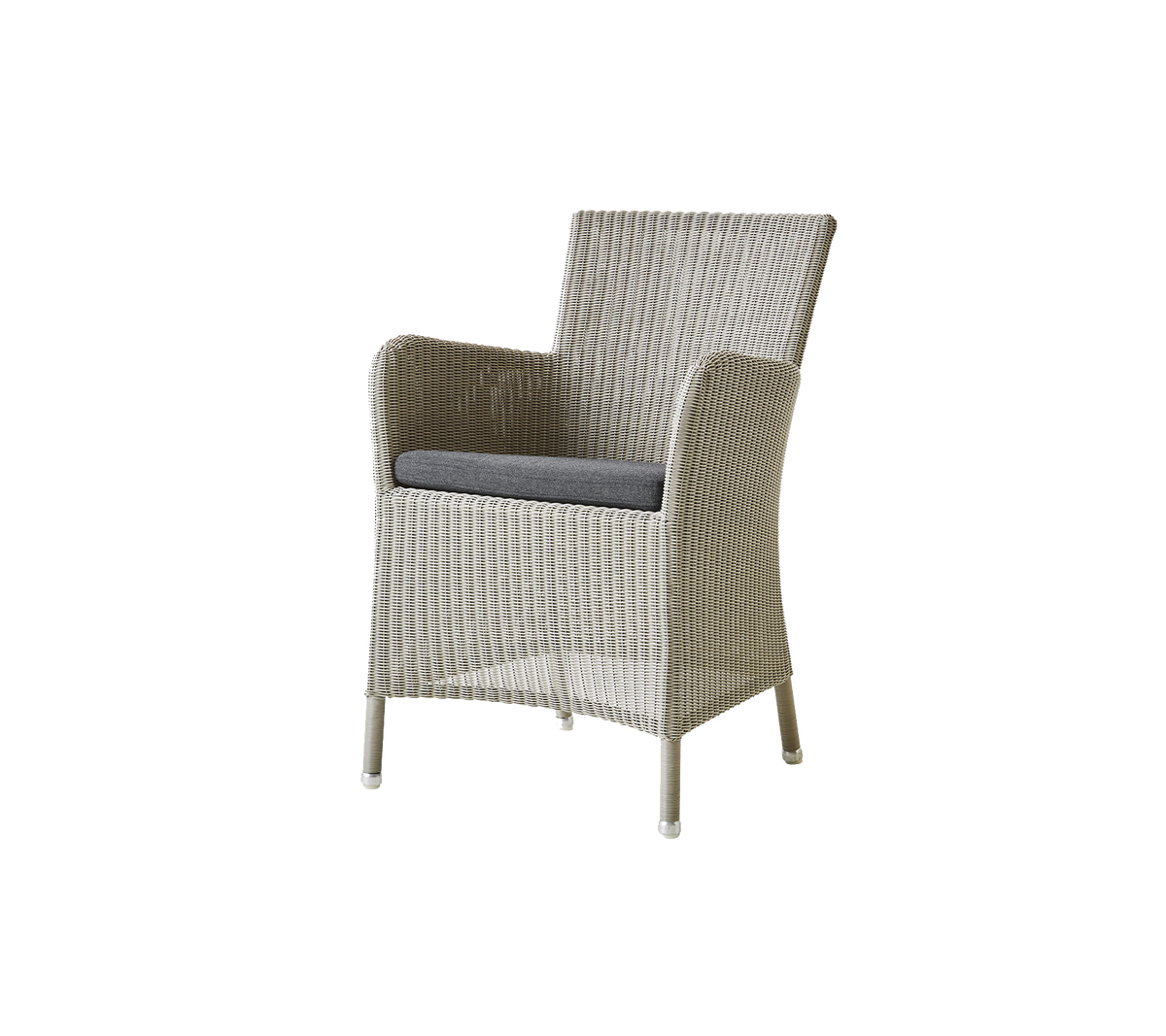 Cane-line Hampsted stol – Taupe, small round Weave / Black, Natté