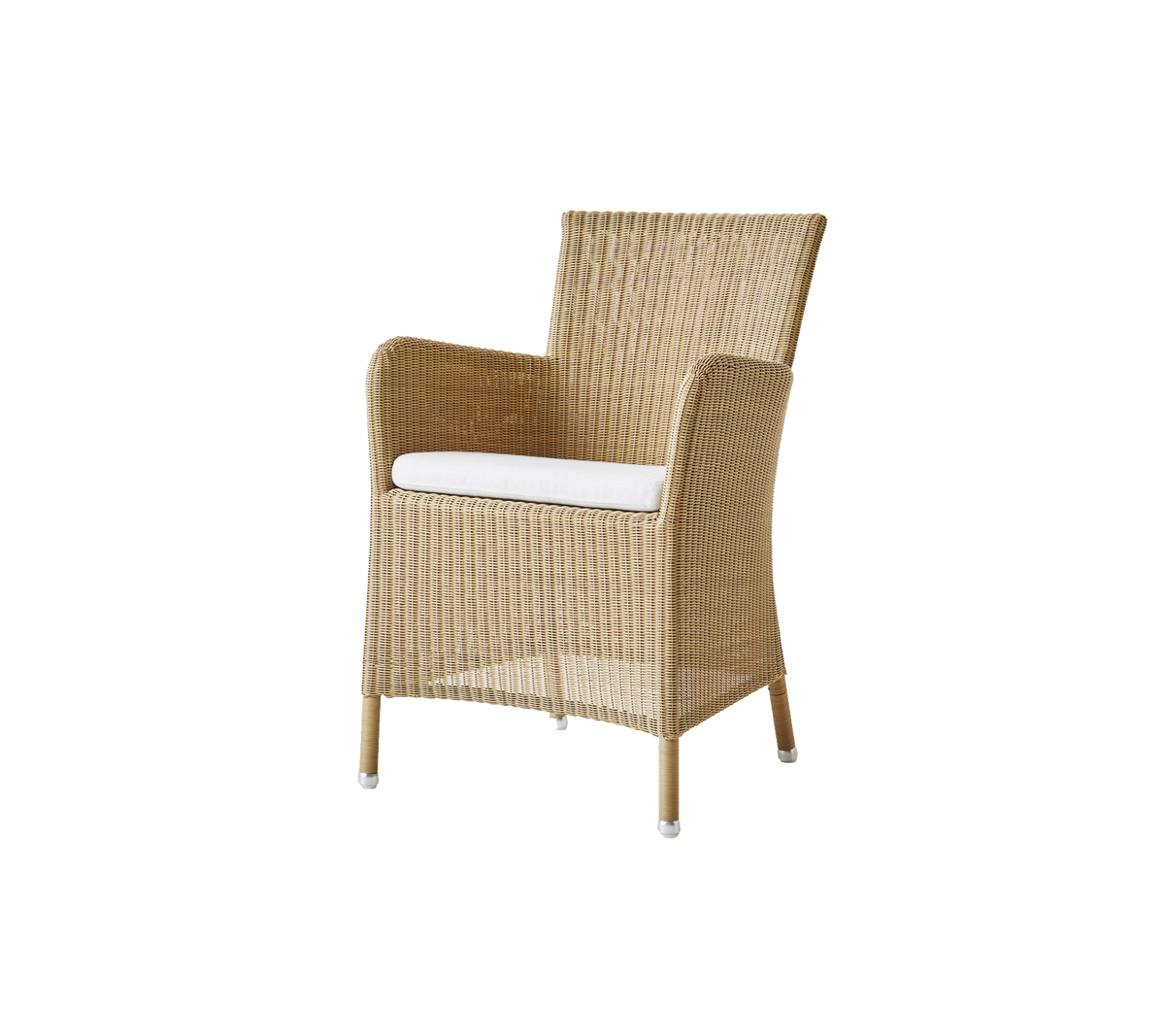 Cane-line Hampsted stol – Natural, small round Weave / White, Natté