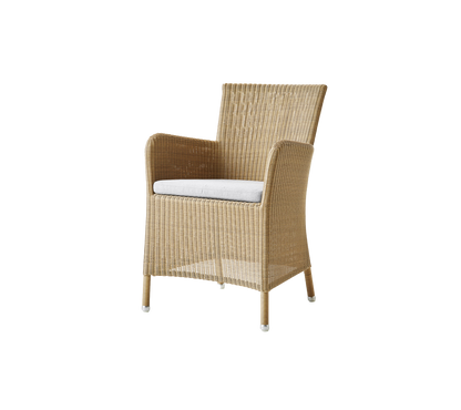 Cane-line Hampsted stol – Natural, small round Weave / Light grey, Natté