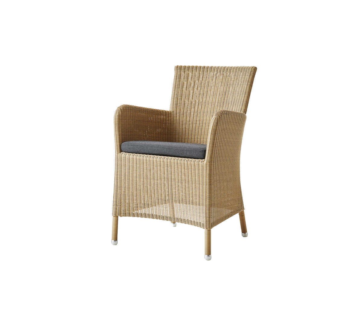 Cane-line Hampsted stol – Natural, small round Weave / Black, Natté