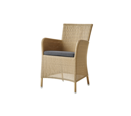 Cane-line Hampsted stol – Natural, small round Weave / Black, Natté