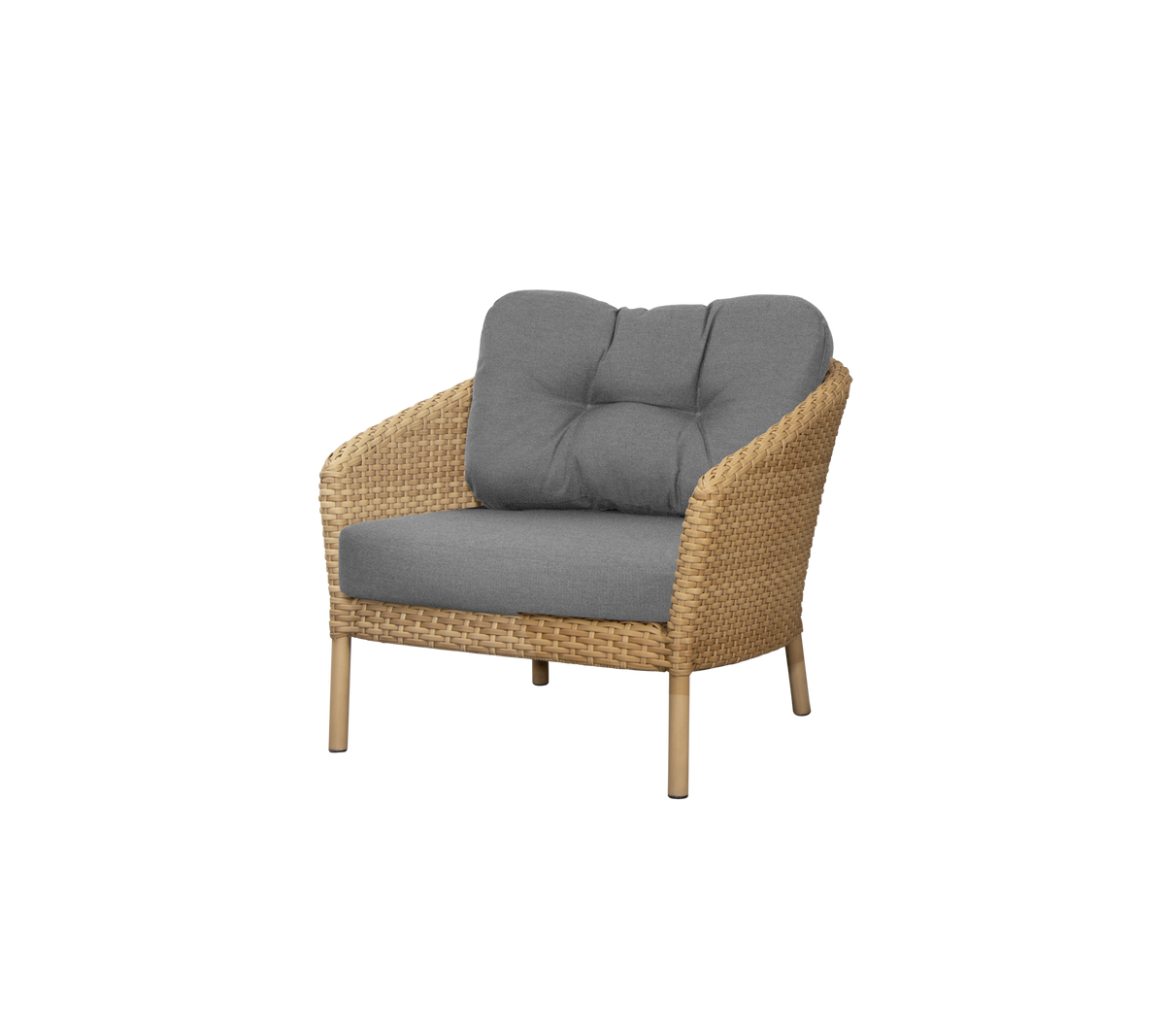 Cane-line Ocean Large loungestol – Natural, large flat peel Weave / Grey, AirTouch m/QuickDry & Airflow