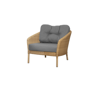 Cane-line Ocean Large loungestol – Natural, large flat peel Weave / Grey, AirTouch m/QuickDry & Airflow