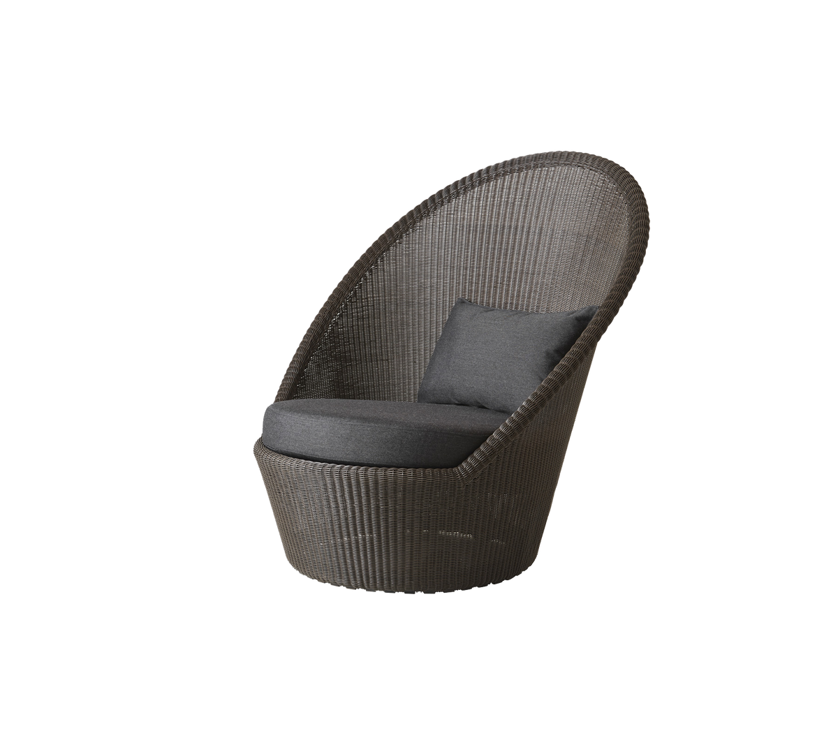 Cane-line Kingston solstol m/hjul – Mocca, small round Weave / Black, Natté m/QuickDry & Airflow