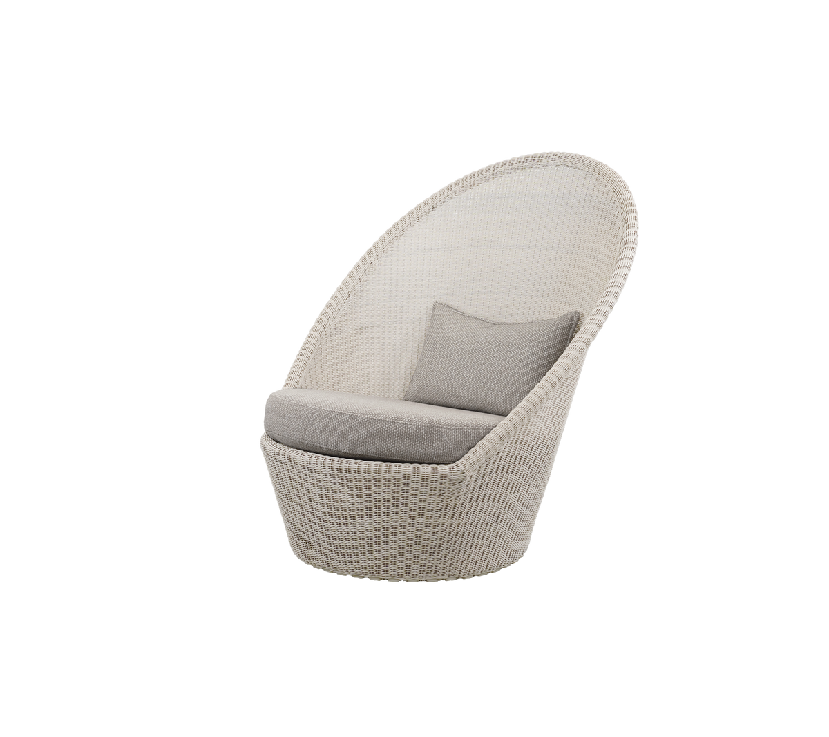 Cane-line Kingston solstol m/hjul – Sand, small round Weave / Light brown, Rise m/QuickDry & Airflow