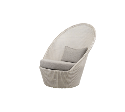 Cane-line Kingston solstol m/hjul – Sand, small round Weave / Light brown, Rise m/QuickDry & Airflow