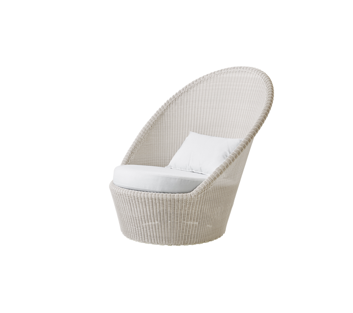 Cane-line Kingston solstol m/hjul – Sand, small round Weave / White, Natté m/QuickDry & Airflow