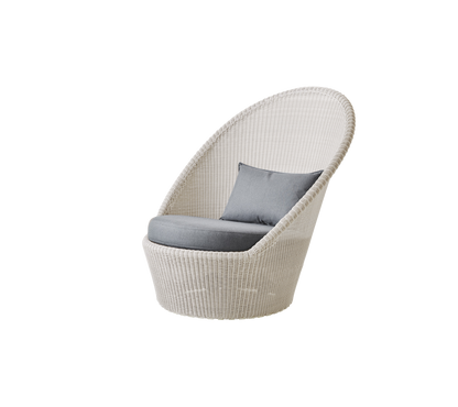 Cane-line Kingston solstol m/hjul – Sand, small round Weave / Grey, Natté m/QuickDry & Airflow