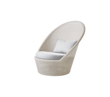 Cane-line Kingston solstol m/hjul – Sand, small round Weave / Light grey, Natté m/QuickDry & Airflow