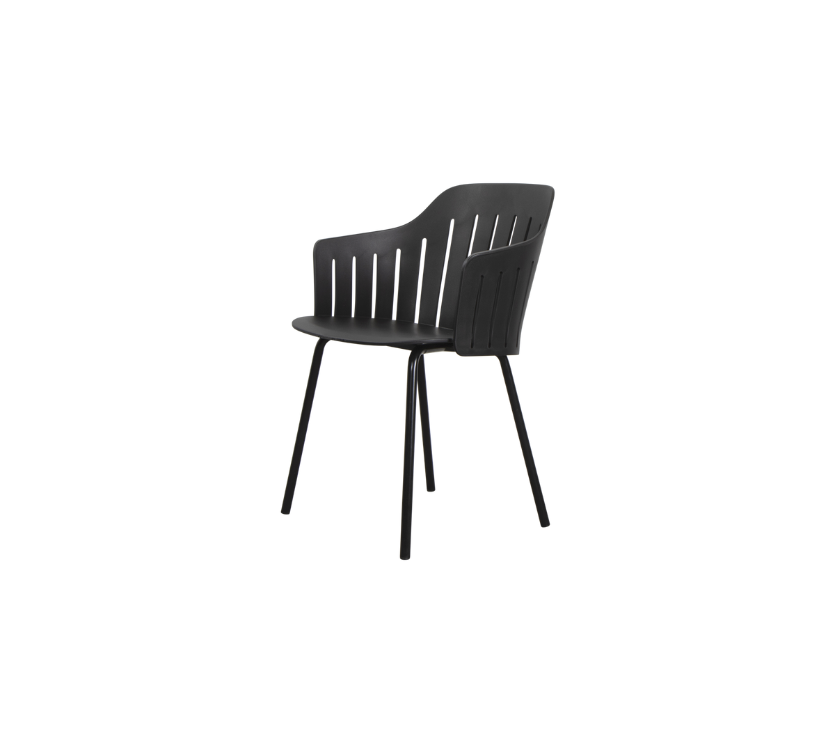 Cane-line Choice stol med 4 bein, utendørs – Black, polypropylen, opptil 98 % resirkulert / Dark green, aluminium