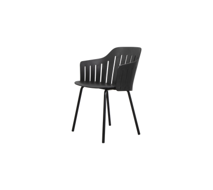 Cane-line Choice stol med 4 bein, utendørs – Black, polypropylen, opptil 98 % resirkulert / Dark green, aluminium