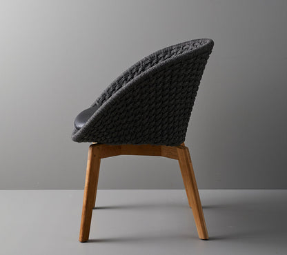 Cane-line Peacock stol med svarte teakbein, indoor
