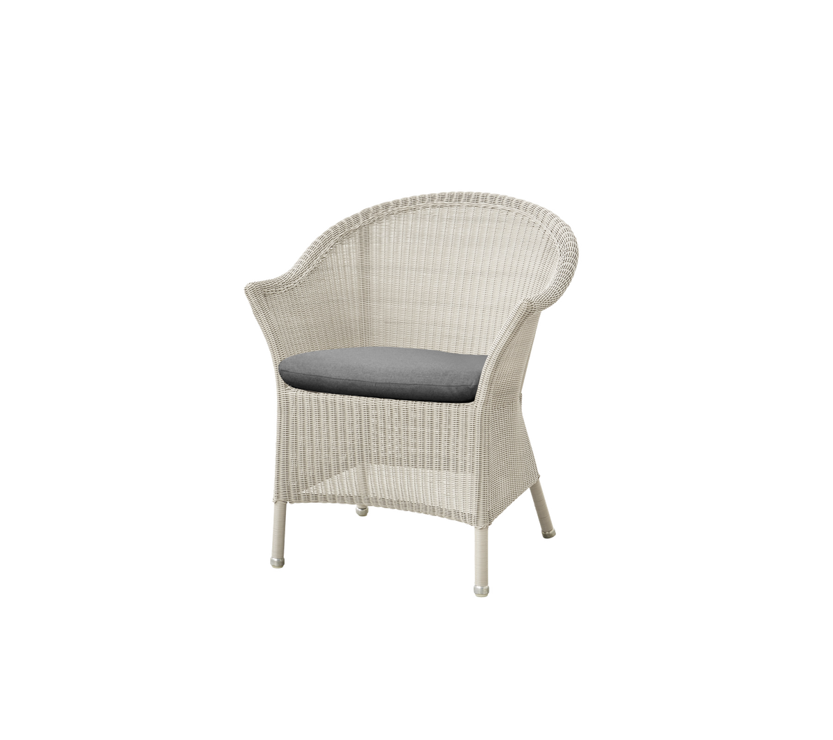 Cane-line Lansing stol – Sand, small round Weave / Grey, Natté / Uten ryggpute