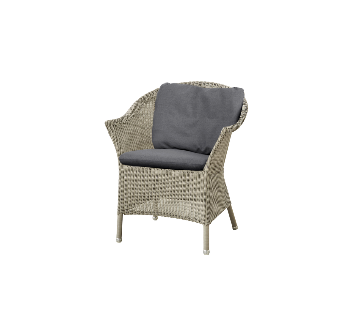 Cane-line Lansing stol – Taupe, small round Weave / Grey, Natté / Grey, Natté
