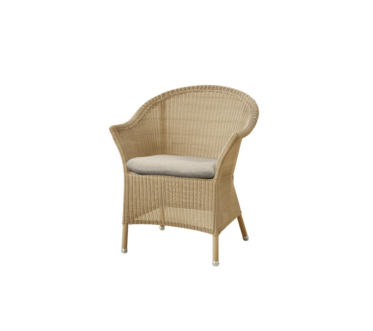 Cane-line Lansing stol – Natural, small round Weave / Taupe, Free / Uten ryggpute