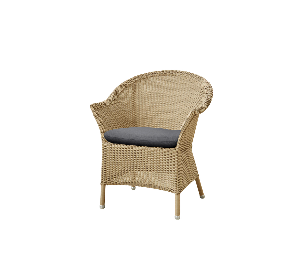 Cane-line Lansing stol – Natural, small round Weave / Grey, Natté / Uten ryggpute