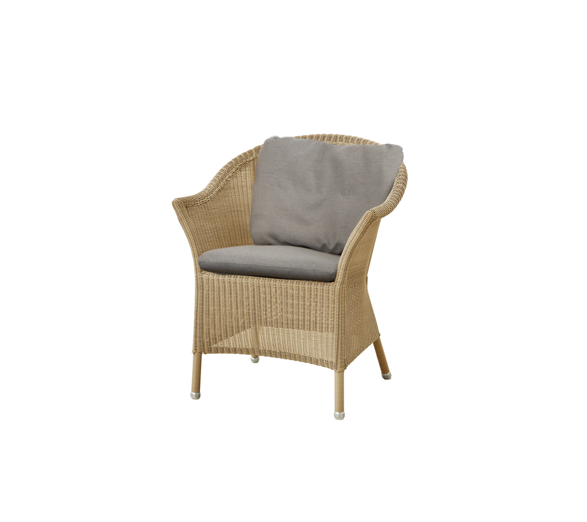 Cane-line Lansing stol – Natural, small round Weave / Taupe, Natté / Uten ryggpute