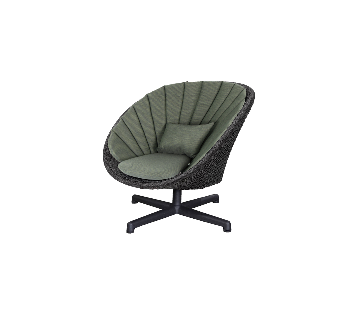 Cane-line Peacock loungestol med svingbart understell i aluminium