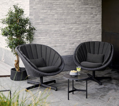 Cane-line Peacock loungestol med svingbart understell i aluminium