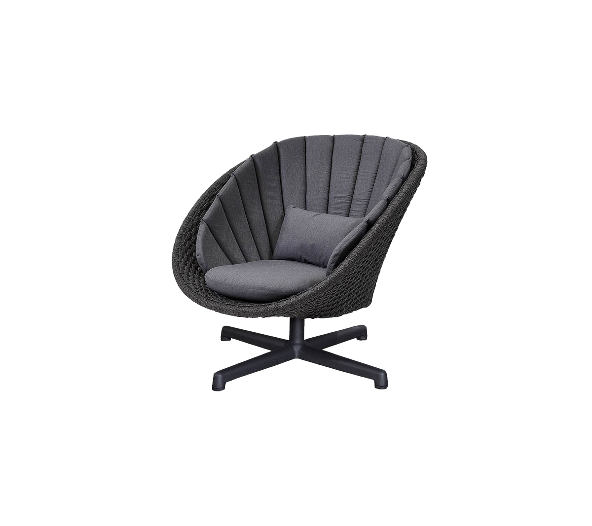 Cane-line Peacock loungestol med svingbart understell i aluminium