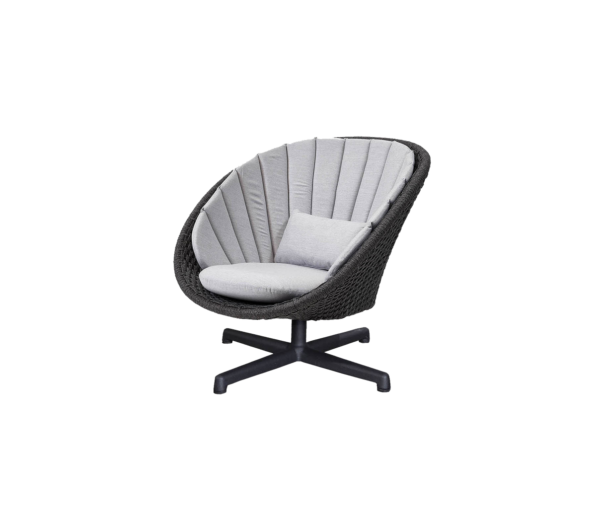 Cane-line Peacock loungestol med svingbart understell i aluminium