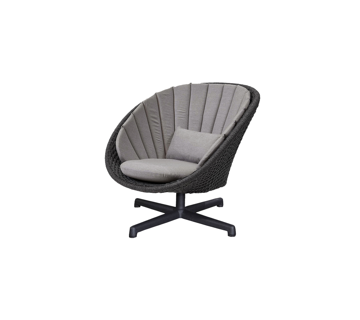 Cane-line Peacock loungestol med svingbart understell i aluminium