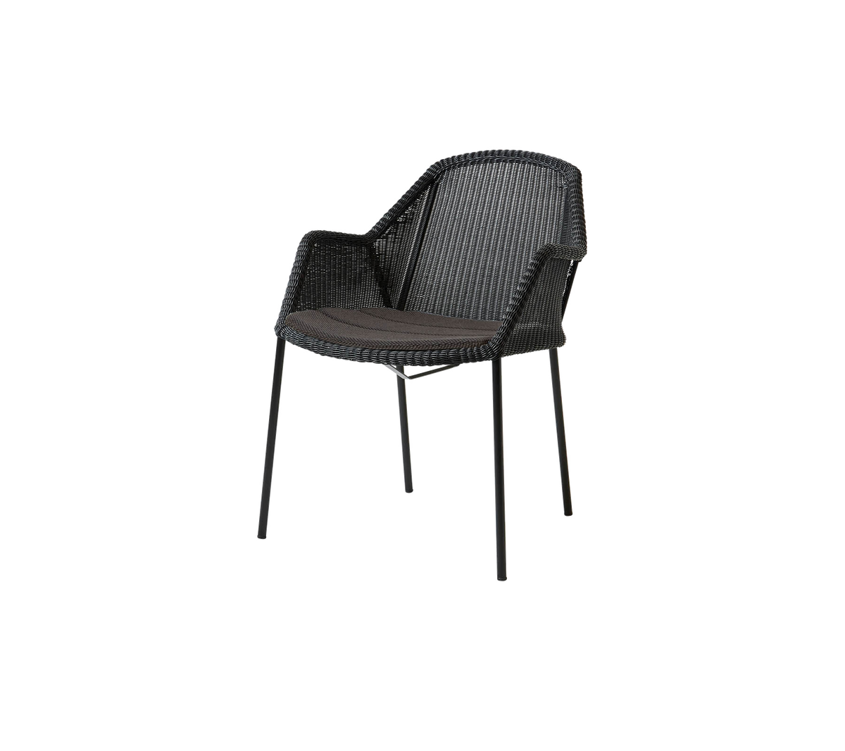 Cane-line Breeze spisestol, stablebar – Black, small round Weave / Dark grey, Focus