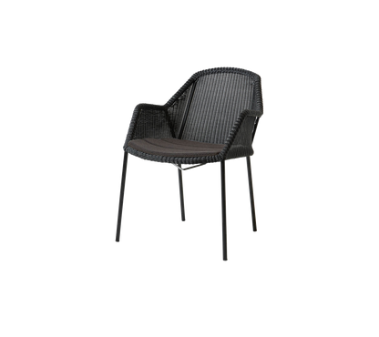 Cane-line Breeze spisestol, stablebar – Black, small round Weave / Dark grey, Focus