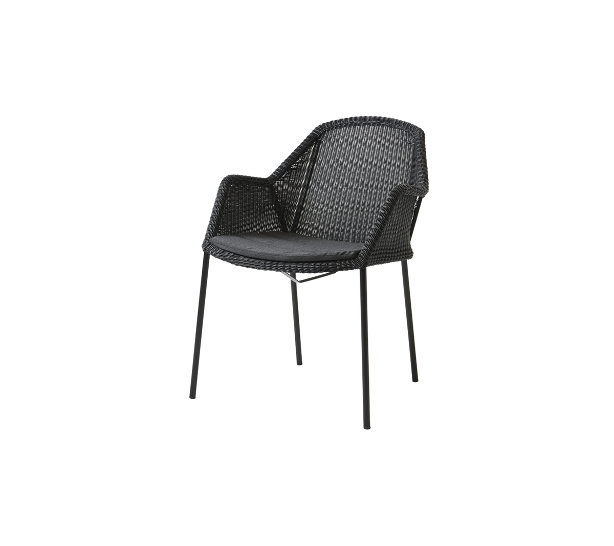 Cane-line Breeze spisestol, stablebar – Black, small round Weave / Black, Natté
