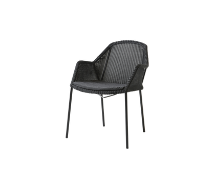 Cane-line Breeze spisestol, stablebar – Black, small round Weave / Black, Natté