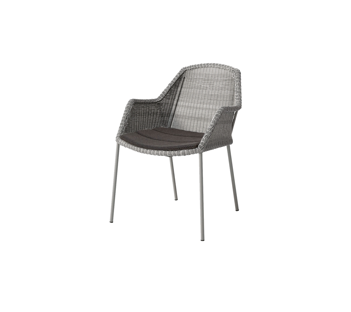 Cane-line Breeze spisestol, stablebar – Taupe, small round Weave / Dark grey, Focus