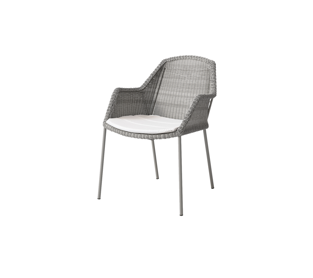 Cane-line Breeze spisestol, stablebar – Taupe, small round Weave / White, Natté