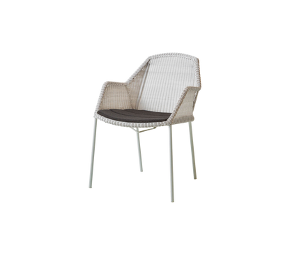 Cane-line Breeze spisestol, stablebar – White grey, small round Weave / Dark grey, Focus