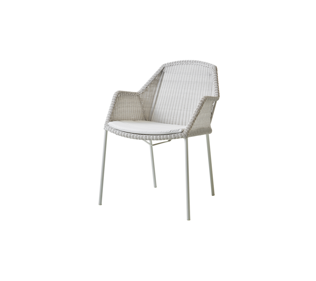 Cane-line Breeze spisestol, stablebar – White grey, small round Weave / White, Natté