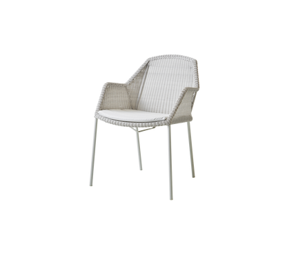 Cane-line Breeze spisestol, stablebar – White grey, small round Weave / White, Natté