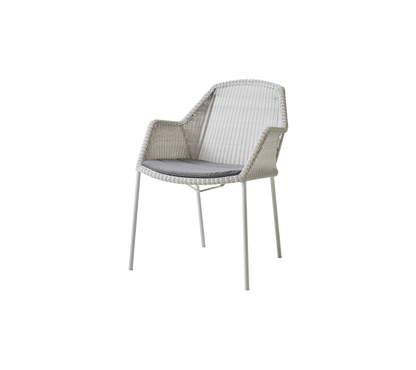 Cane-line Breeze spisestol, stablebar – White grey, small round Weave / Grey, Natté
