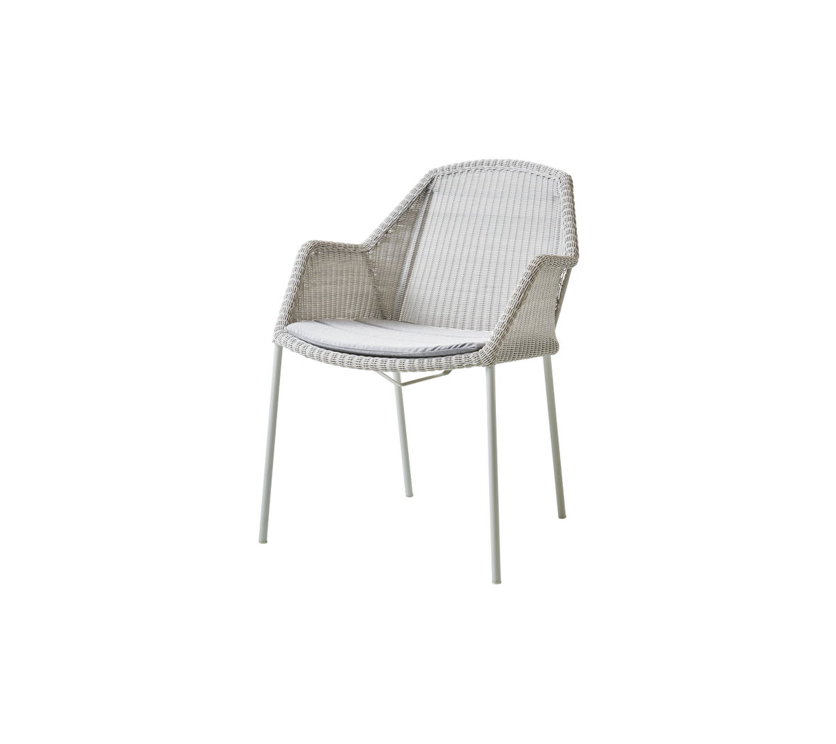 Cane-line Breeze spisestol, stablebar – White grey, small round Weave / Light grey, Natté