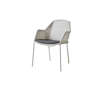 Cane-line Breeze spisestol, stablebar – White grey, small round Weave / Black, Natté