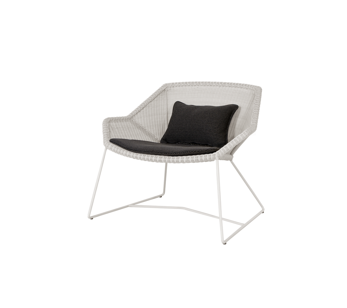 Cane-line Breeze loungestol – Sand, small round Weave / Dark grey, Focus